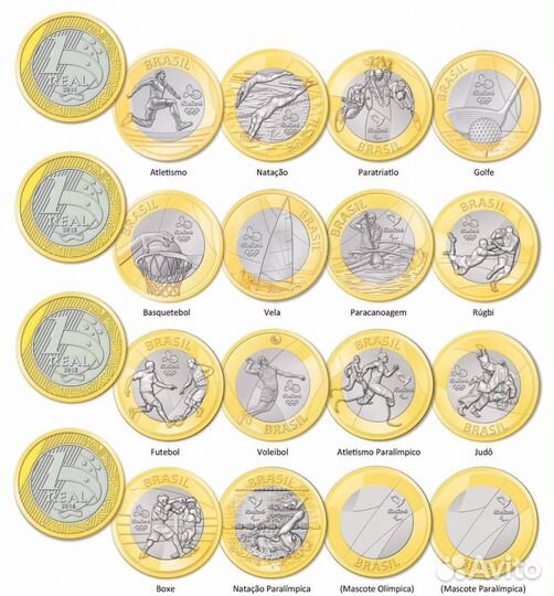 Набор монет Бразилии Олимпиада в рио2016 в альбоме