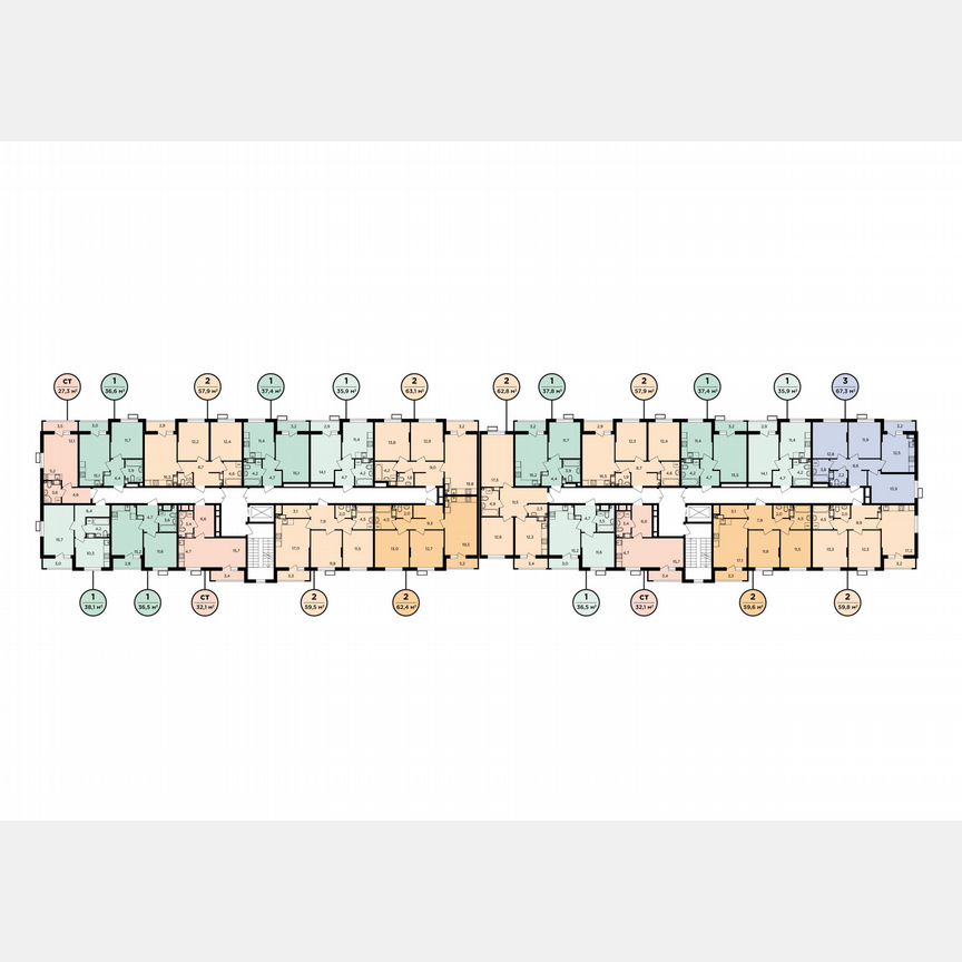 2-к. квартира, 65 м², 9/9 эт.