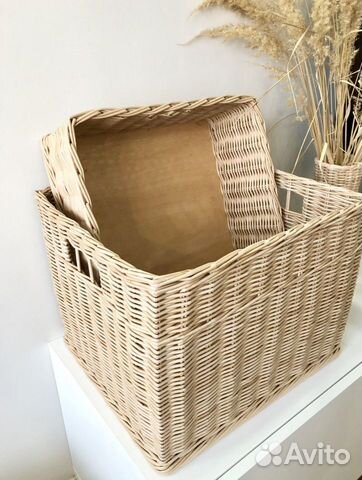 Короб плетеный для стеллажа