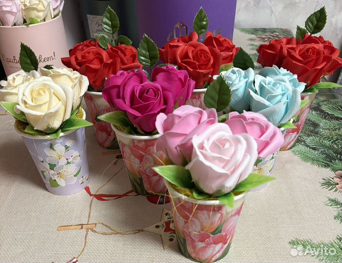 Букеты роз из мыльной пены На 8 марта