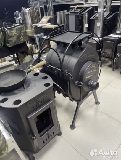 Печь камин Канадка с плитой