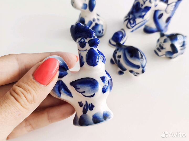 Гжель статуэтки фигурки животные из гжели