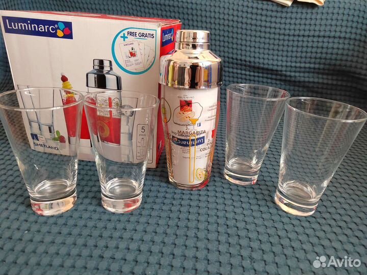 Шейкер+4 Стакана luminarc