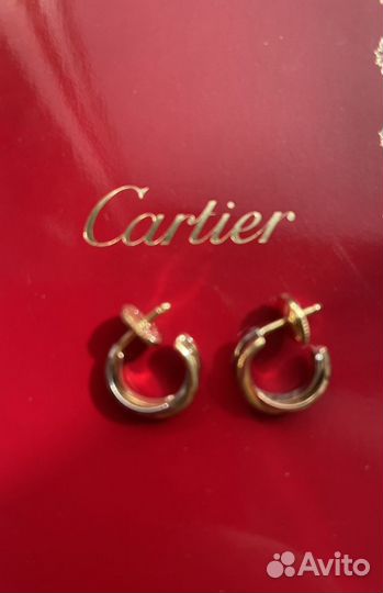 Золотые серьги Cartier Trinity