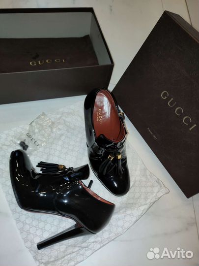 Gucci лак оригинал ботильоны
