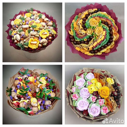 Букеты из зефира и съедобные букеты