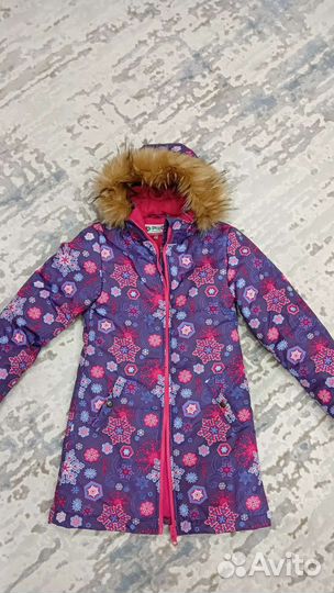 Пуховик зимний для девочки 134 140