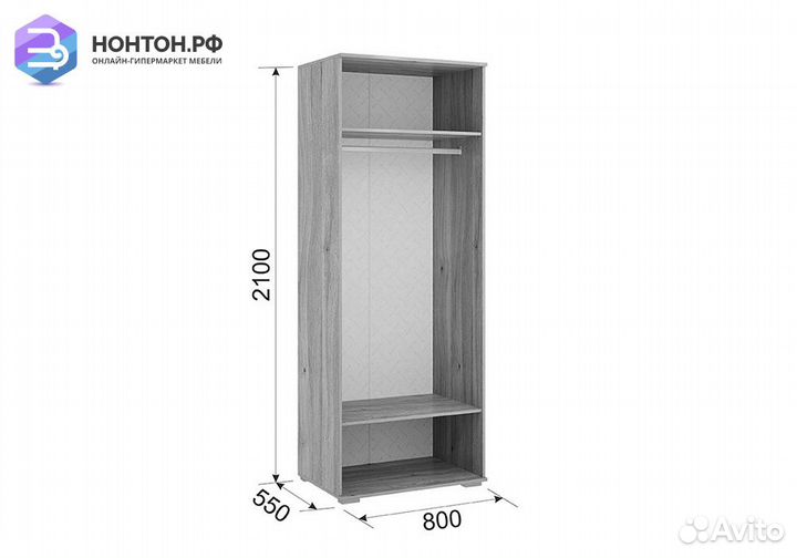 Шкаф двухдверный Лайк 04.01 дуб мария / роуз