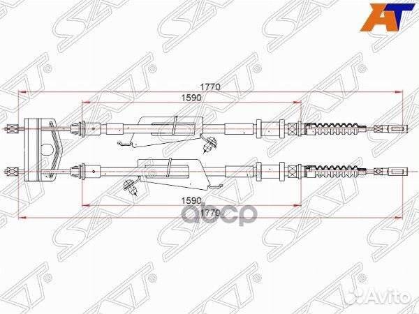 Трос ручного тормоза ford C-MAX 03-04/ focus 99