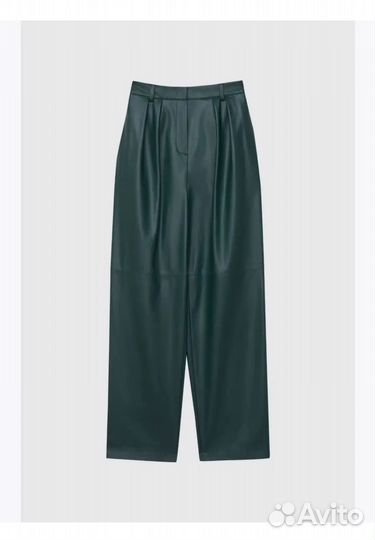 Брюки широкие из экокожи, новые