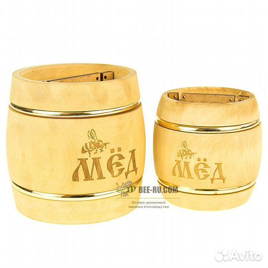 Бочонок медовый из липы Купеческий (темный) 0.3 кг