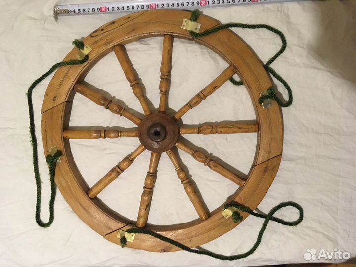 Колесо от прялки лакированное для антуража, люстры