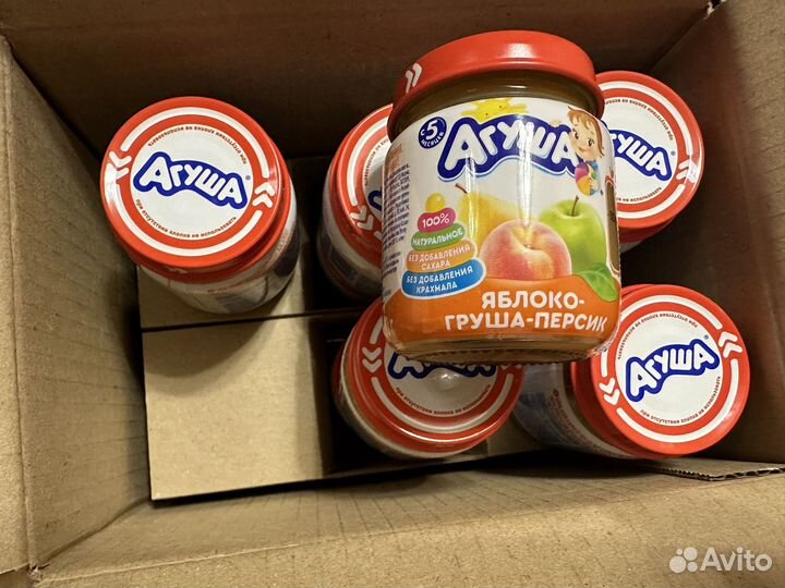 Детское питание фруктовое агуша 4 коробки
