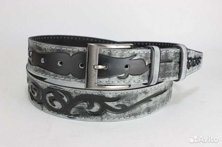 Мужской кожаный ремень 