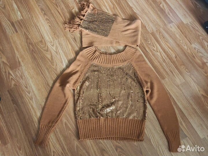 Джемпер с шарфом 44-46