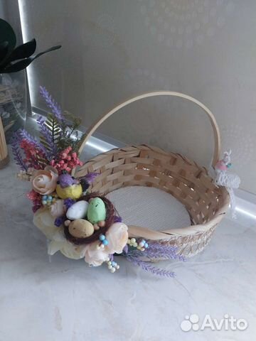 Пасхальная корзина, пасхальный декор, пасха
