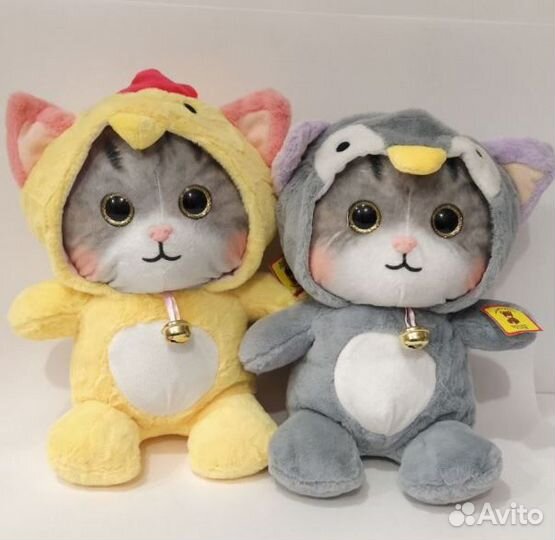 Мягкая игрушка котенок в кигуруми tik tok тренд