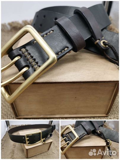 Мужской кожаный Ремень ручной работы