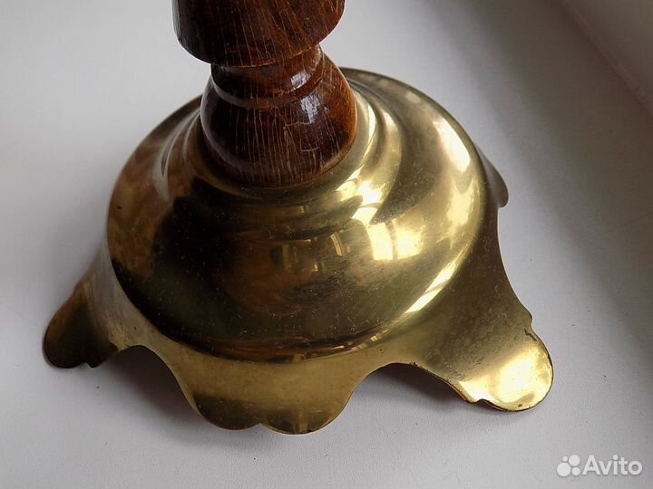 Подсвечник СССР, латунь, дерево