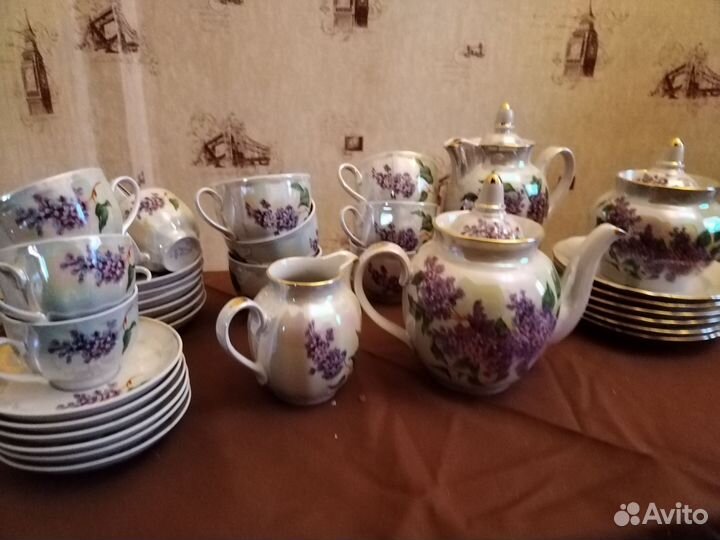 Чайно кофейный сервиз Сирень Дулево