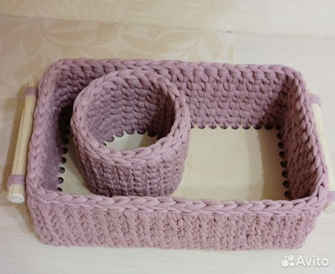 Корзина интерьерная вязаная ручная работа