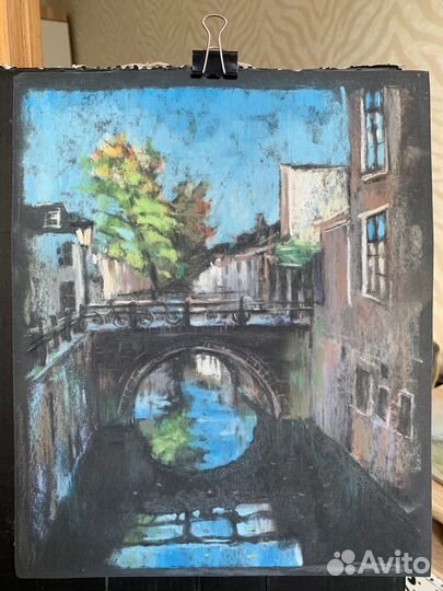 Картина «Закат на южном побережье» сухая пастель