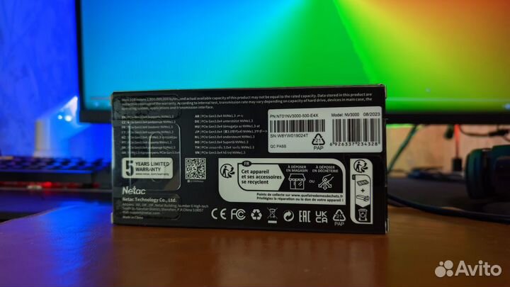 SSD M.2 NVMe накопитель Netac NV3000 500Гб(новый)
