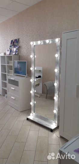 Гримерное зеркало с лампочками ростовое