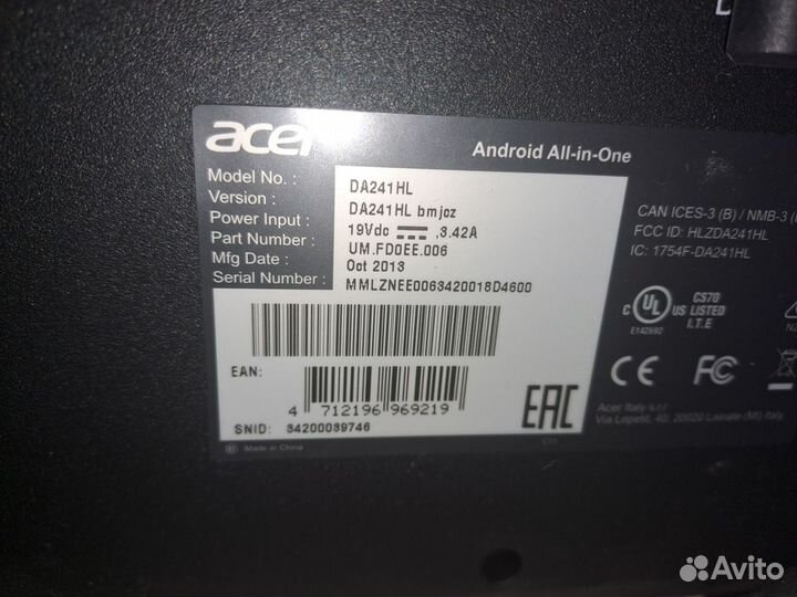 Моноблок acer da241hl