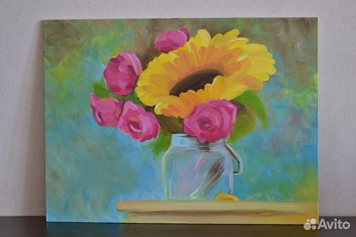 Картина маслом на холсте цветы