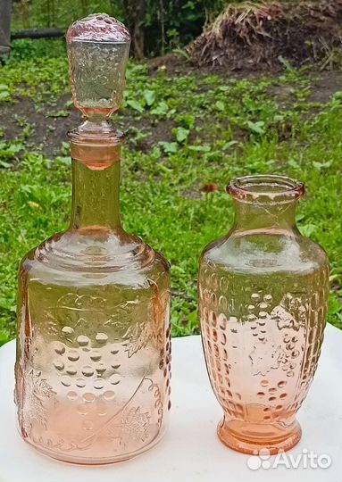 Цветное и простое стекло,цветники,графины и проч