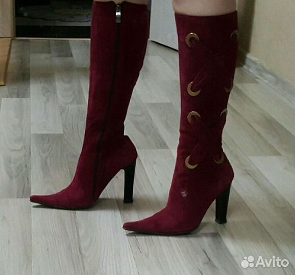 Кожаные сапоги 35-36 р