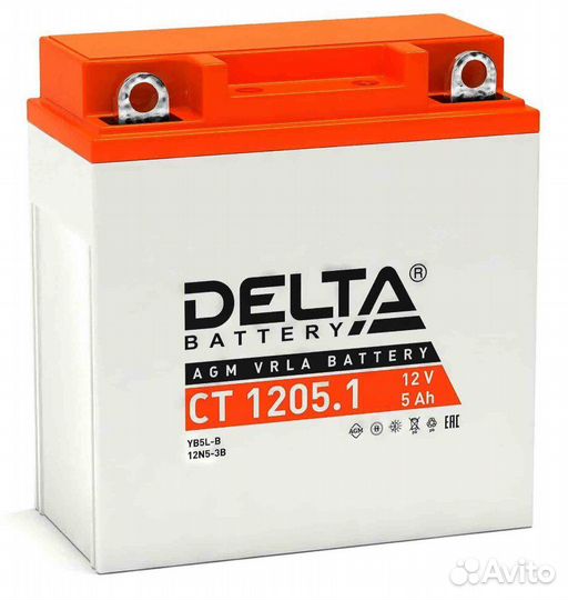 Аккумулятор для мотоцикла delta AGM CT1205.1 5 ah