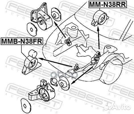 Сайлентблок перед.подушки двигателя mitsubishi