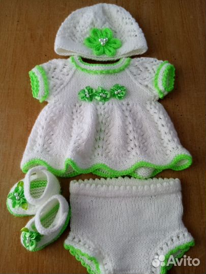 Два вязаных комплекта одежды для кукол 42 см