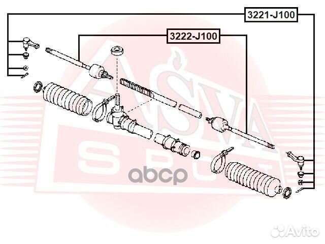 Тяга рулевая 3222-J100 asva