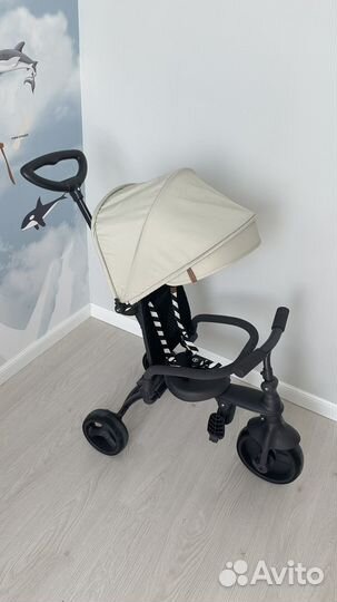 Детский трехколесный велосипед с ручкой happy baby