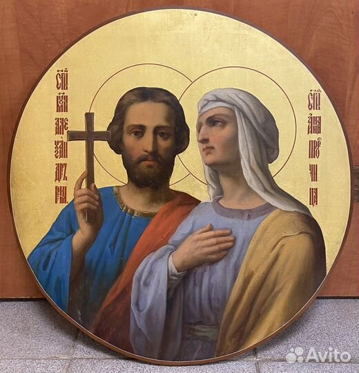 Икона Александр Невский и Анна Пророчица