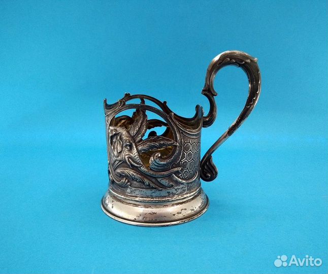 Подстаканник, Слоны, серебро 875 пробы