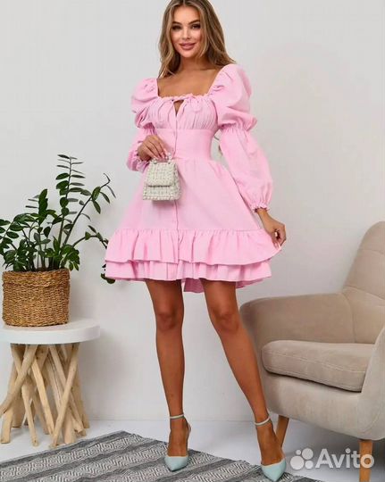 Платье женское розовое