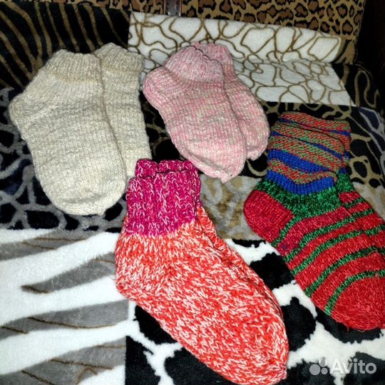 Шерстяные носки детские, вязаные