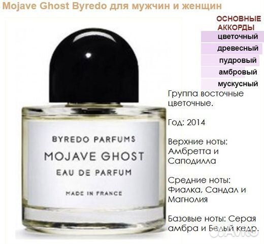 Byredo Mojave Ghost, духи высокой концентрации