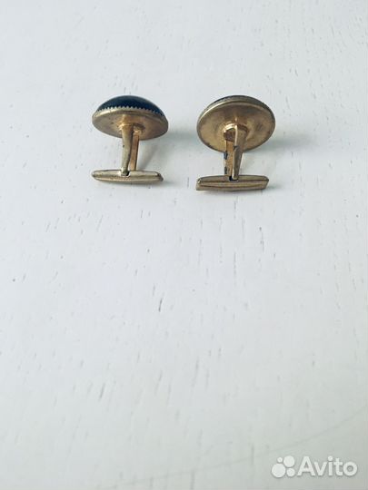 Запонки СССР с круглыми вставками графит