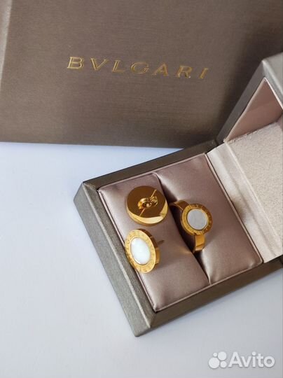 Bvlgari Булгари серьги кольцо премиум