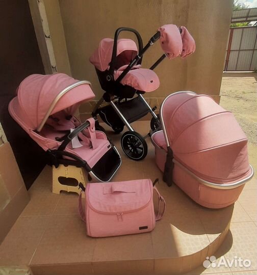 Коляска 3в1 Новая супер качество (девочка)