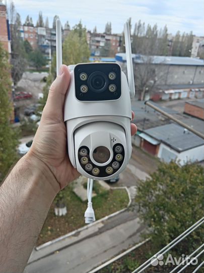 Камера видеонаблюдения вай фай поворотная 2 линзы