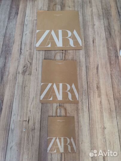 Фирменные крафт пакеты Zara, Stradivarius