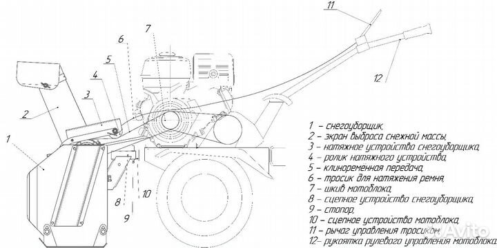 Снегоуборочная приставка Пахарь сп-60 к мотоблоку