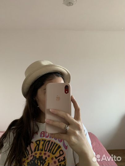 Шляпа с полями белая 100 шерсть