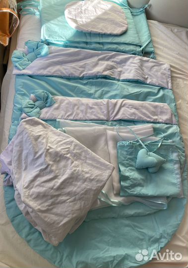 Комплект: постельное, бортики, балдахин